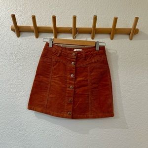 Forever 21 xs orange corduroy mini skirt